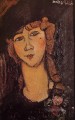 lolotte head of a woman in a hat Amedeo Modigliani